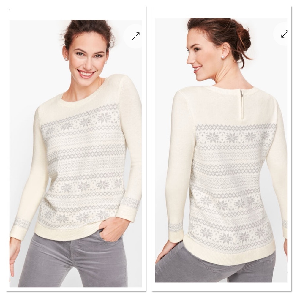 TALBOTS Sparkle Fair Isle Sweater NWT, Size Medium